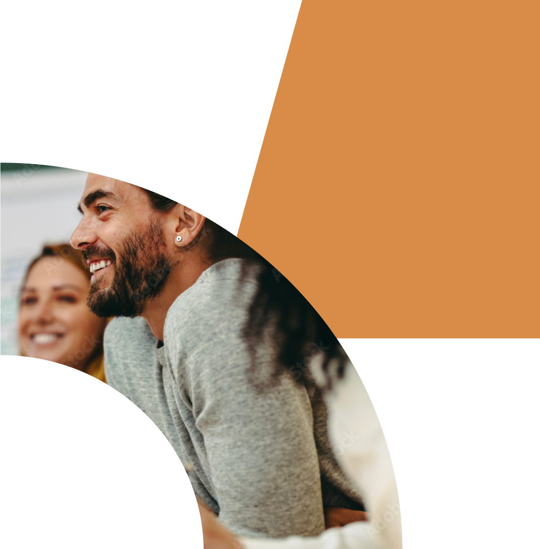 Man and woman laughing